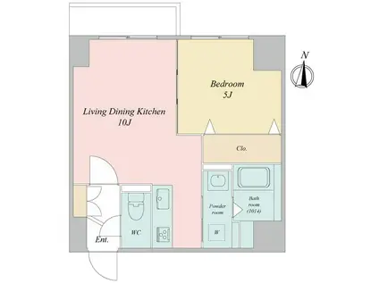 リーガル—セント(1LDK/3階)の間取り写真