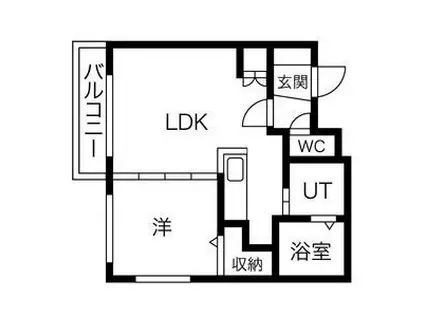 プライマル札幌円山(1LDK/4階)の間取り写真