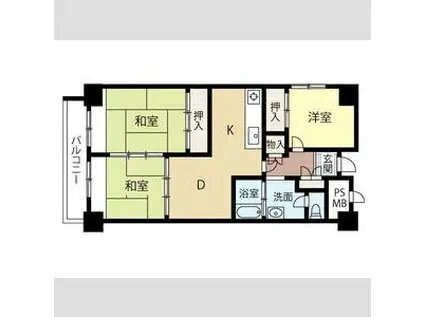 アルファ創成川公園(3DK/10階)の間取り写真