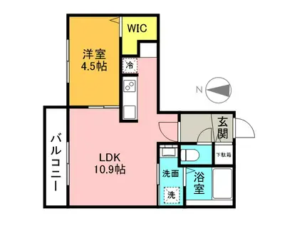 ブランシャールALAIN幌平橋(1LDK/4階)の間取り写真