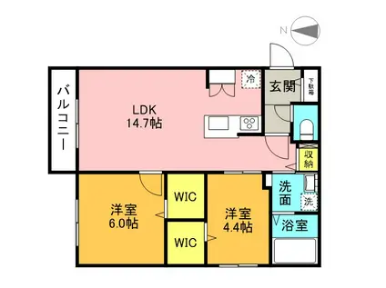 ブランシャールALAIN幌平橋(2LDK/3階)の間取り写真
