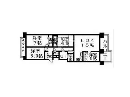 ハウスオブリザ大通(4LDK/11階)の間取り写真