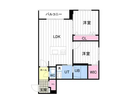 ONE YAMAHANA(2LDK/2階)の間取り写真