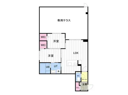 ONE YAMAHANA(2LDK/1階)の間取り写真