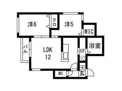 KKルミナス(2LDK/3階)の間取り写真