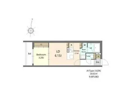 1213内覧会開催SーRESIDENCE医大南ALTIER(1LDK/1階)の間取り写真