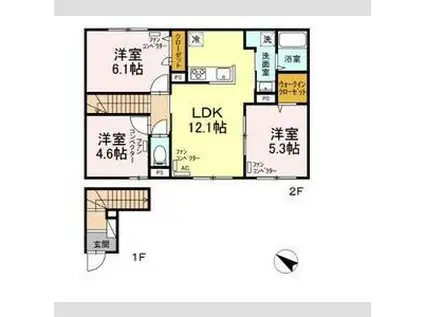 アリエッタ(3LDK/1階)の間取り写真