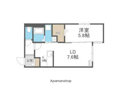 札幌市東豊線 美園駅 徒歩3分 4階建 築1年(1LDK/2階)の間取り写真