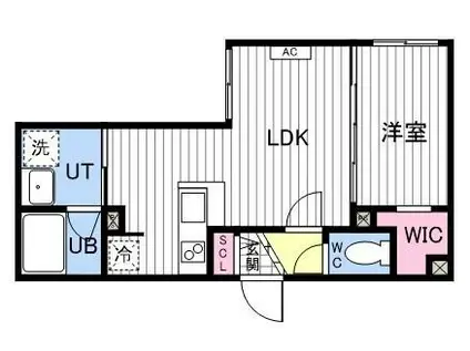 ASTER S14(1LDK/1階)の間取り写真