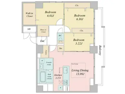 SーRESIDENCE大通公園ADMIRIO(3LDK/10階)の間取り写真