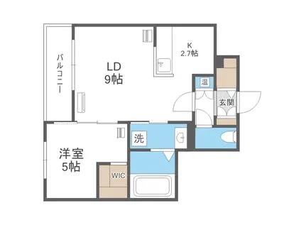 エフュート福住(1LDK/1階)の間取り写真