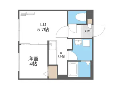 CIEL SEREIN円山(1LDK/3階)の間取り写真