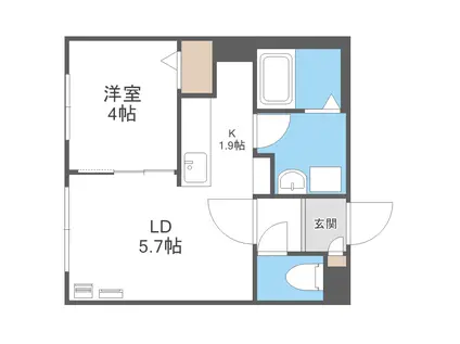 CIEL SEREIN円山(1LDK/1階)の間取り写真