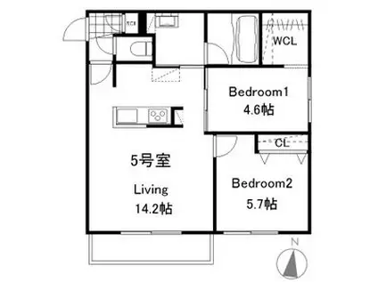 プレスタ南7西16MS(2LDK/4階)の間取り写真