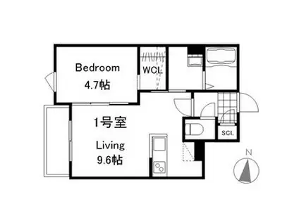 プレスタ南7西16MS(1LDK/3階)の間取り写真