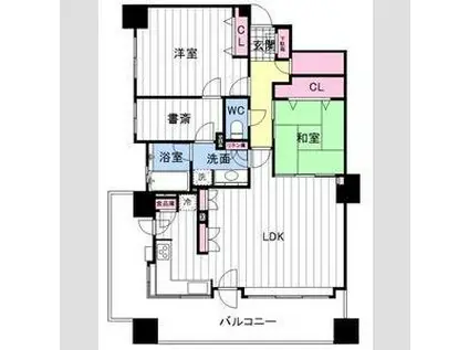 アルス近代美術館ウエスト(2SLDK/6階)の間取り写真
