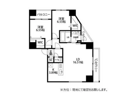 WELLZ N5(2LDK/11階)の間取り写真