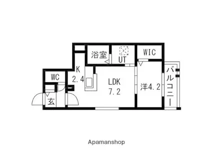 ブランシャールFEG-X桑園(1LDK/3階)の間取り写真