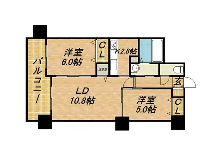 第50松井ビル(2LDK/3階)の間取り写真