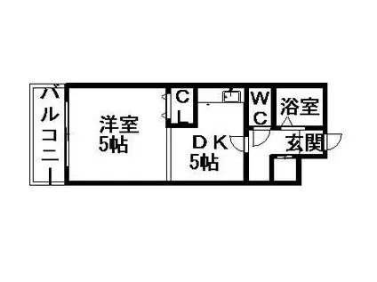 エンドレス三井南6条(1DK/1階)の間取り写真