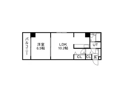 ネオアージュ裏参道(1LDK/9階)の間取り写真
