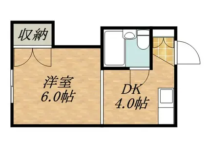 リバーサイド菊水(ワンルーム/4階)の間取り写真