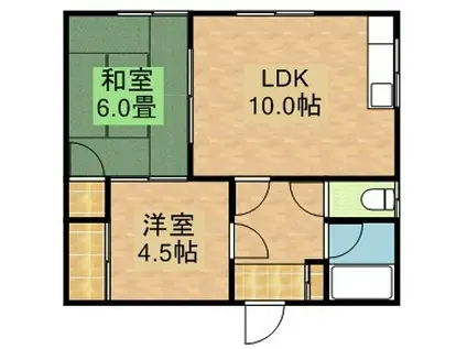 マンション豊岡(2LDK/2階)の間取り写真