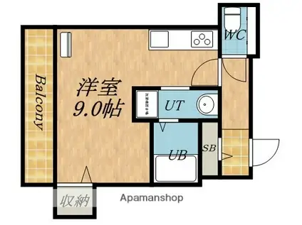 小田ビル(ワンルーム/4階)の間取り写真