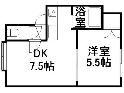 プリマベーラ北郷Ⅱ(1DK/3階)の間取り写真