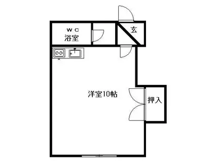第2エムエススギナカ(ワンルーム/2階)の間取り写真