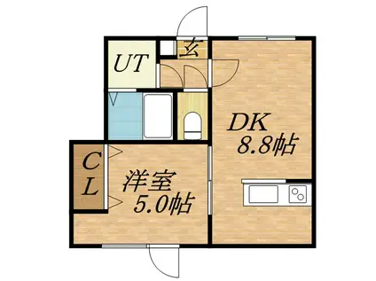 リバーサイドパーク厚別(1LDK/3階)の間取り写真