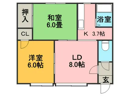 ウエストサイドテラス(2LDK/2階)の間取り写真