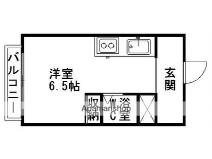 プラザ六興(ワンルーム/6階)の間取り写真