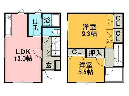 メゾネット・ツインズ(2LDK)の間取り写真