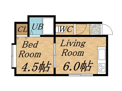 MAPLEHILLS南郷(1DK/2階)の間取り写真