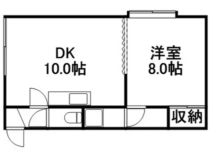 コーポ日商(1DK/3階)の間取り写真