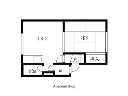 第5コーポ藤(1DK/2階)の間取り写真