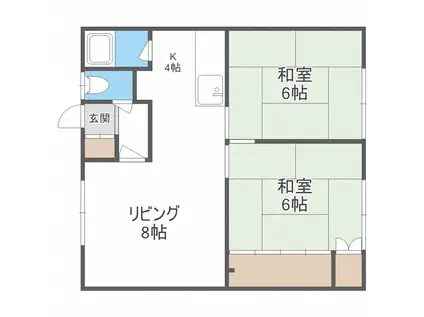 高野ハイツ(2LDK/1階)の間取り写真
