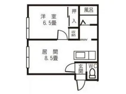 ユニオンスクエア(1DK/3階)の間取り写真