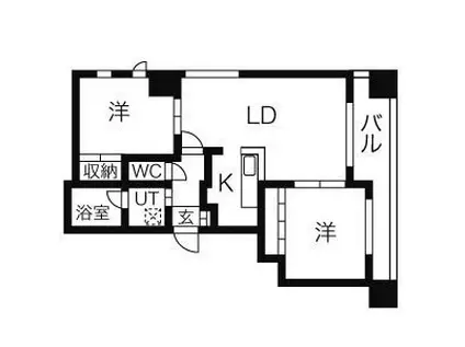 Gセニー学園の杜(2LDK/6階)の間取り写真