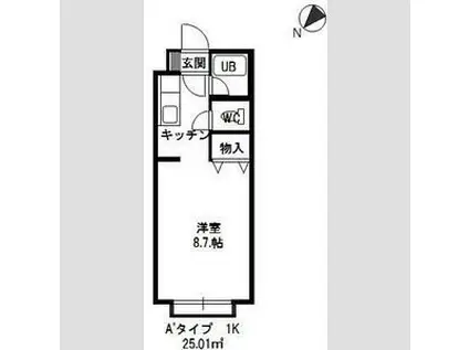 ル・ノール白石駅前Ⅰ(ワンルーム/4階)の間取り写真