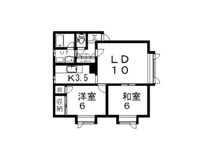 バンブー10(2LDK/2階)の間取り写真