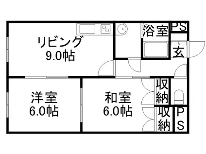 フォーシス本通17(1LDK/4階)の間取り写真