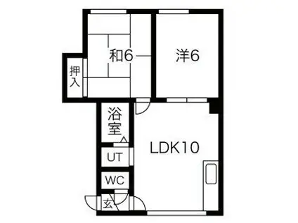 サンコーポラスNO.1(2LDK/2階)の間取り写真