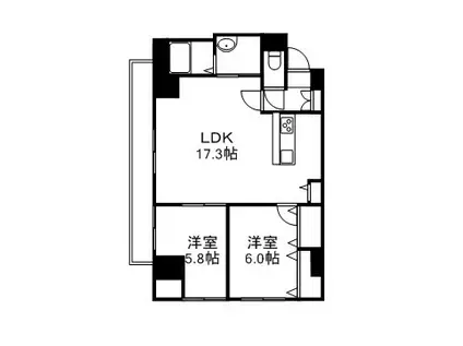 サンコート本郷通ガーデンヒルズ(2LDK/11階)の間取り写真