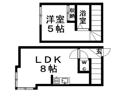 エトワール羊ヶ丘(1DK/1階)の間取り写真