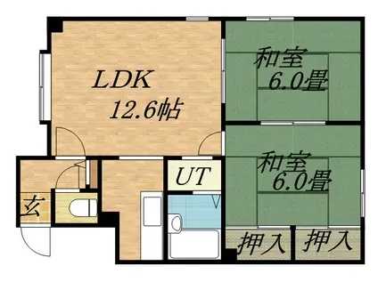 パスウェイD1(2LDK/2階)の間取り写真