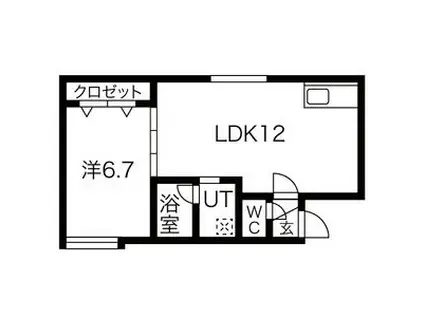 グレイス南(1LDK/1階)の間取り写真