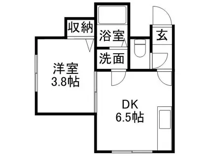 パセリーナ南郷(1DK/3階)の間取り写真