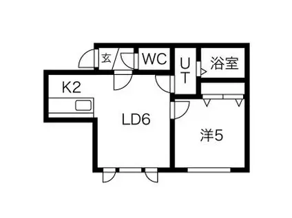 フォレスト栄通(1LDK/2階)の間取り写真